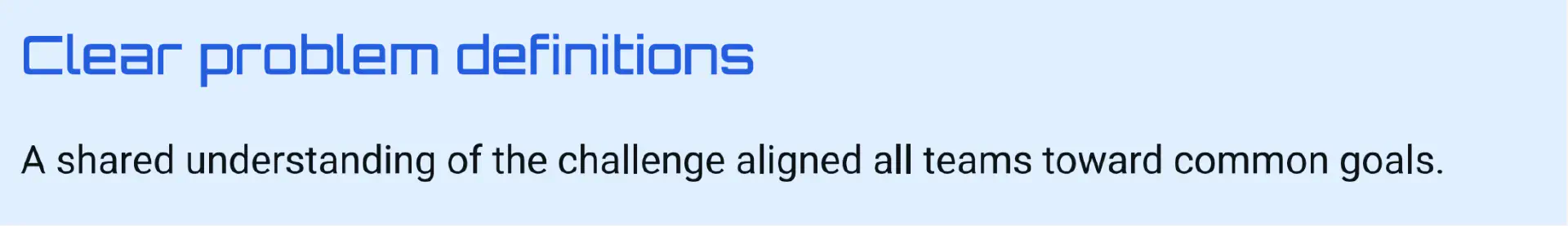 Clear Problem Definitions