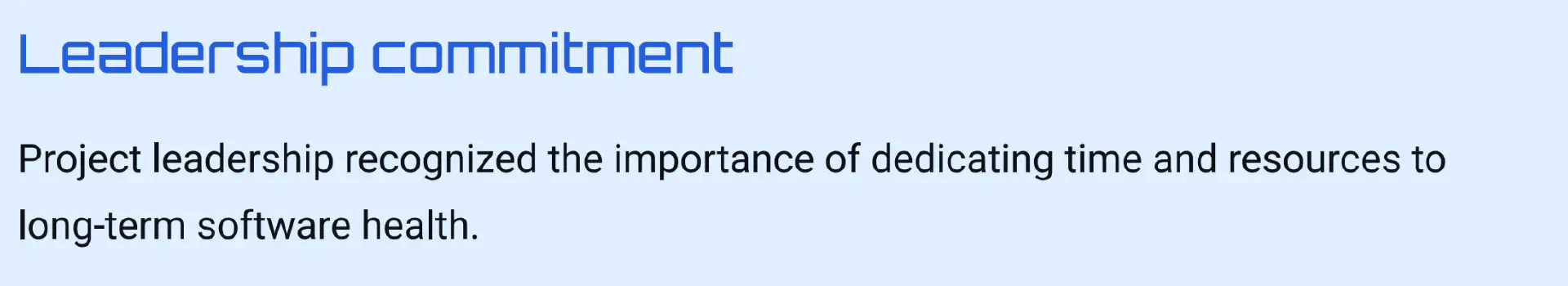 Leadership Commitment